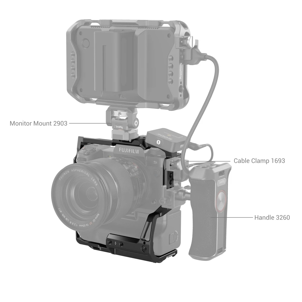 Multifunctional Cage for FUJIFILM X-H2 / X-H2S with FT-XH / VG-XH Battery Grip